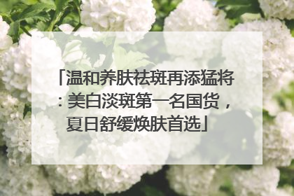 温和养肤祛斑再添猛将：美白淡斑第一名国货，夏日舒缓焕肤首选
